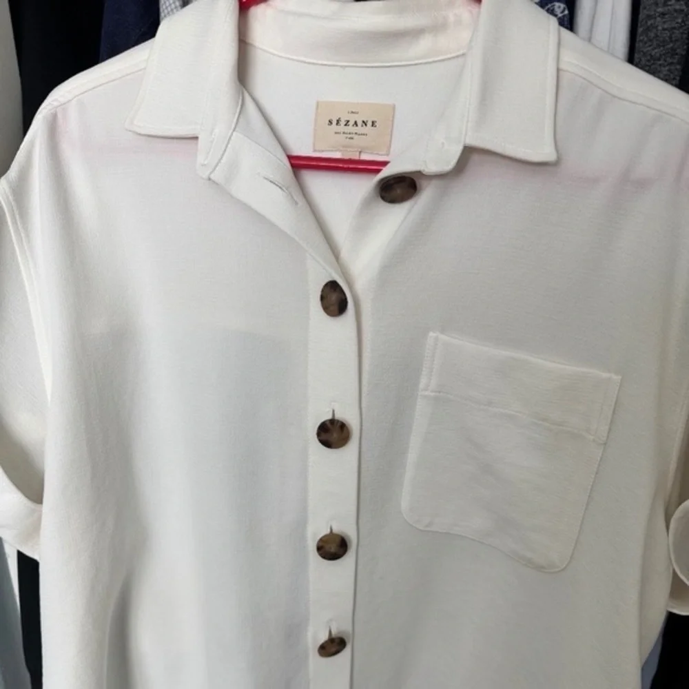Sezane Laurine Shirt Écru. - Size S - Picture 1 of 6